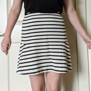 Navy and White Stripe Ann Taylor Skirt, size 6